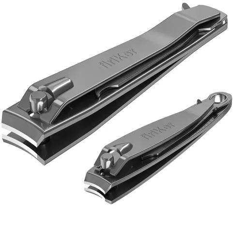 Vista 10 de firiKer Juego de cortaúñas, cortaúñas de acero inoxidable mate negro resistente con lima de uñas, cortadores de uñas y uñas de los pies