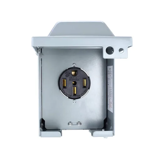 Vista 8 de Miady Caja de toma de corriente para autocaravana de 50 amperios y 125/250 voltios, cerrada, con cerradura, resistente a la intemperie, panel