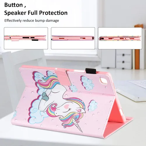 Vista 3 de Dteck Funda protectora de piel sintética con ranuras para tarjetas y función de soporte ajustable, para Samsung Galaxy Tab A7 de 10.4 pulgadas