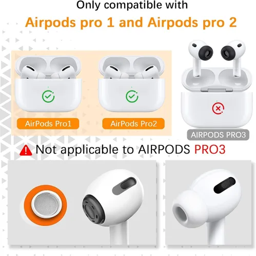 Vista 2 de Almohadillas de espuma viscoelástica para AirPods Pro y AirPods Pro 2, 3 pares de puntas de repuesto (negro, pequeño)