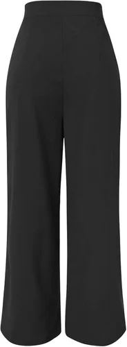 Vista 3 de Wide Leg Trouser Pants for Women Plus Size Casual High Waisted Tie Side Plicated Straight Leg Pants with Pockets