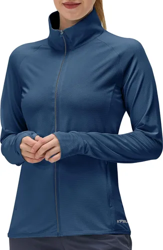 Vista 3 de Ropa de manga larga con protección solar UPF 50 para mujer para senderismo ligera con cierre SPF