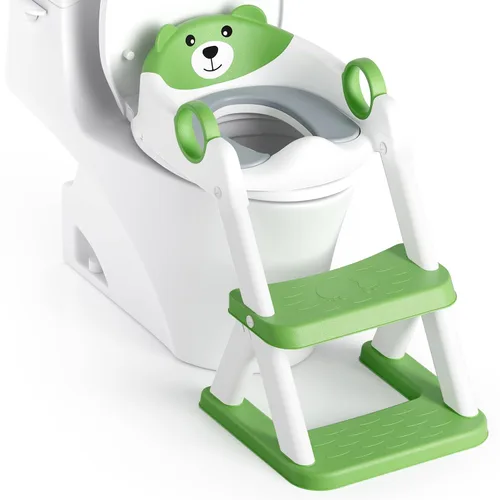Vista 16 de Asiento de Entrenamiento de Baño, Asiento de Inodoro Mejorado para Niños y Niñas, Asiento de Entrenamiento de Baño 2 en 1 para Niños, Asiento