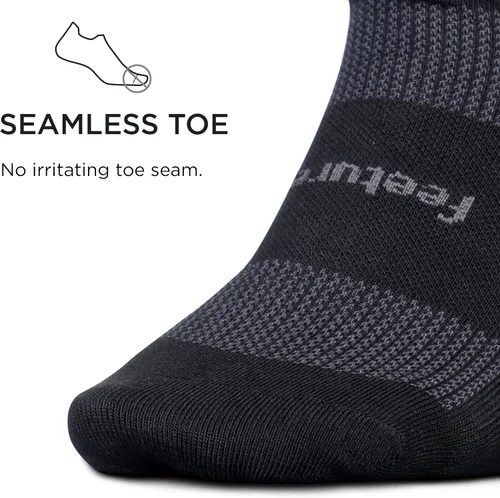 Vista 3 de Feetures Calcetines tobilleros ultraligeros de alto rendimiento, calcetines invisibles para mujeres y hombres con lengüeta en el talón