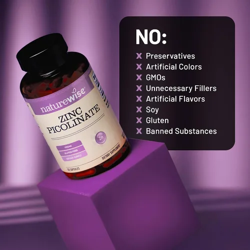 Vista 9 de NatureWise Picolinato de zinc - Suplemento de zinc de alta absorción de 30 mg para apoyo inmunológico + salud de la piel, vegano, sin OMG, sin