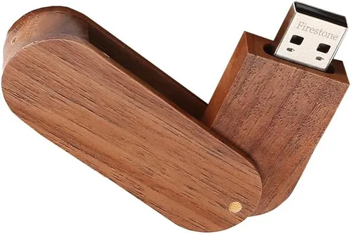Vista 5 de Memoria USB 2.0 de madera novedad 16GB almacenamiento de datos Memory Stick USB Stick girar Pendrive con caja de madera