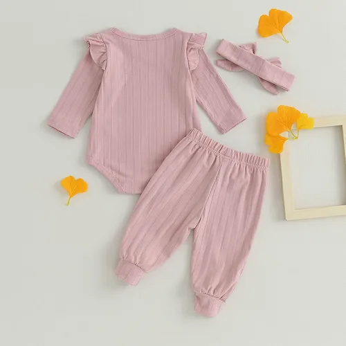 Vista 4 de TheFound Ropa de primavera para bebé recién nacida, traje de San Valentín, manga larga, estampado de corazón, sudadera con pantalones