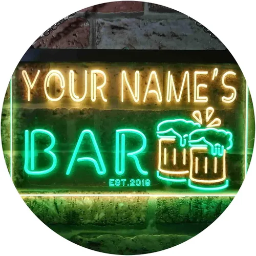 Vista 27 de ADVPRO Letrero de neón LED personalizado con texto en inglés «Your Name Est Year» (12 x 8.5 pulgadas) st4s32-w1-tm-b