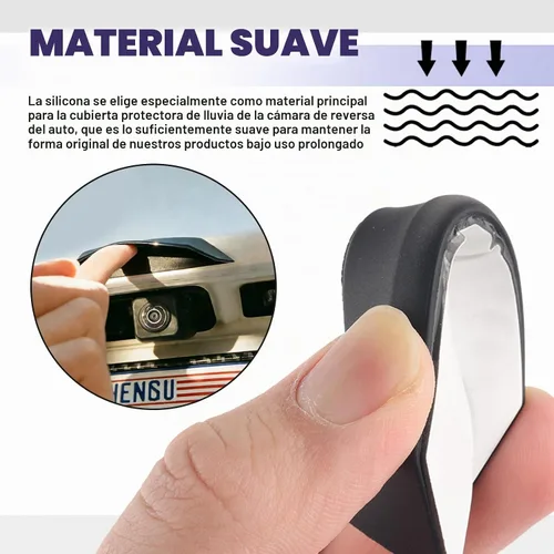 Vista 4 de Protector de lluvia para cámara de respaldo de automóvil, cámara de respaldo más ancha y larga para proteger la lluvia del automóvil, para bloquear