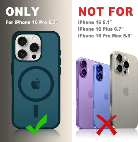 Vista 683 de Funda para Google Pixel 10 Pro XL, cubierta magnética mate, color negro Fit for MagSafe, Screen Protector included, Shockproof Military Grade