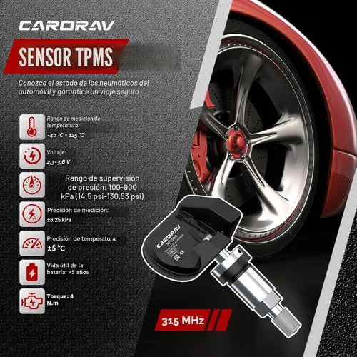 Vista 5 de 1 paquete de sensor de reemplazo del sistema de monitoreo de presión de neumáticos TPMS para Chevy Silverado GMC Cadillac Buick Saturn SAAB