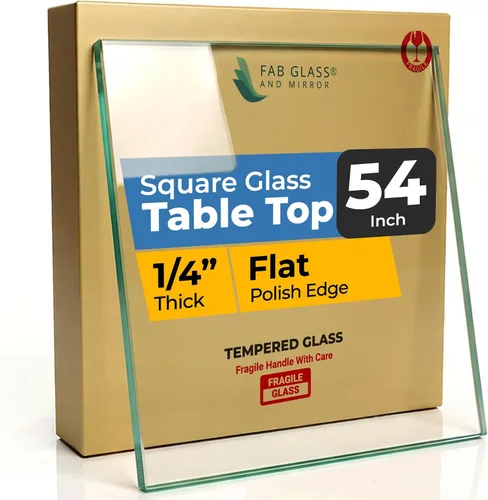 Vista 8 de Tablero de vidrio templado transparente de 10 pulgadas cuadradas con borde biselado de 1/2 pulgada de espesor para mesas de comedor, de café