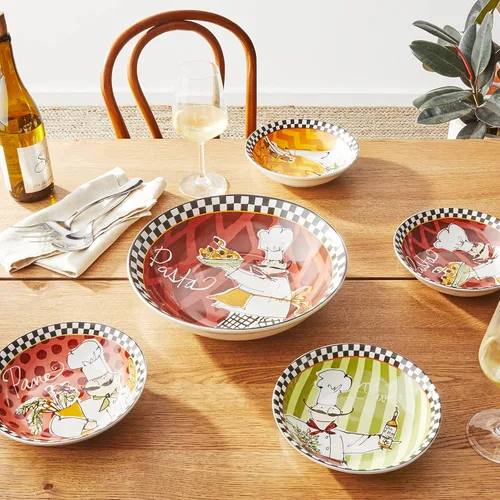 Vista 7 de Certified International Corp Certified International Chefs on the Go - Juego de pasta, multicolor, 5 piezas