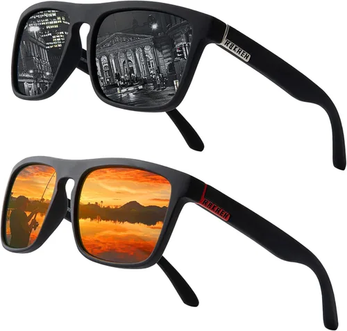 Vista 8 de RAKREN Gafas de sol polarizadas cuadradas para hombres y mujeres, clásicas, para pesca, conducción, deportes, para hombres, 100% protección UV