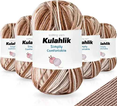 Vista 105 de 50g (1x50g) Hilo Acrílico para Crochet y Tejido, Hilo Degradado Colorido, 1 Rollo de Madejas, Hilo Acrílico Multicolor, Perfecto para Proyectos