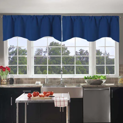 Vista 25 de Cenefa Blanco Puro Paquete de 2 - Cortinas de Liquidación para Sala de Estar, Baño y Dormitorio - Estilo Granja Festoneado, 18 Pulgadas de Largo