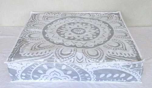 Vista 7 de ICC - Funda de cojín cuadrada grande de algodón con diseño de mandala, funda de almohada hippie, funda de almohada para el suelo con cremallera
