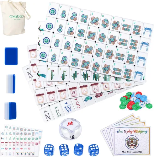 Vista 8 de Juego de azulejos de Mahjong americanos de acrílico 160