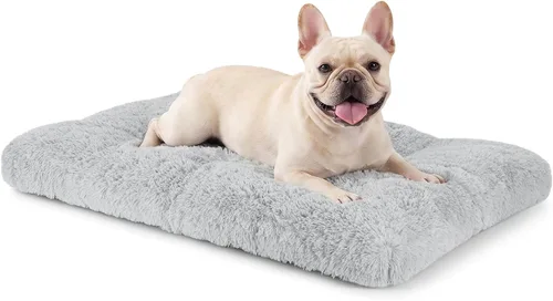 Vista 23 de JOEJOY - Almohadilla para cama para perro, cama de lujo lavable para perros, almohadilla suave antideslizante para perros pequeños, 23 x 18 Beige