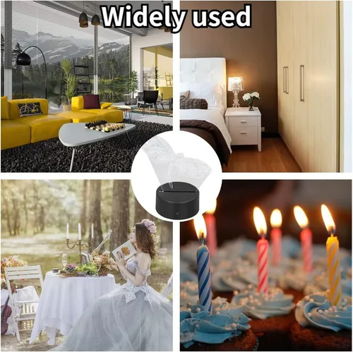 Vista 6 de Luz nocturna 3D con ilusión 3D, 7 cambios de color, acrílico transparente, libélula 3D, luz nocturna LED para dormitorio, regalo de cumpleaños