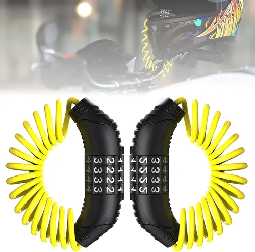 Vista 10 de Cable de bloqueo de casco de motocicleta, bloqueo de seguridad para casco y Negro 2 piezas