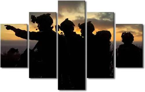 Vista 36 de Arte de pared para sala de estar, imágenes de la bandera estadounidense, impresión en lienzo, arte de pared militar de Estados Unidos de la Segunda