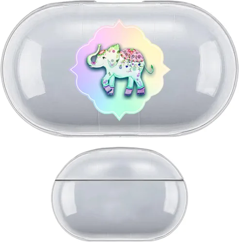 Vista 6 de Head Case Designs Officially Licensed Monika Strigel Blue Rainbow Watercolor Elephant Clear Hard Crystal Cover Compatible with Samsung Galaxy