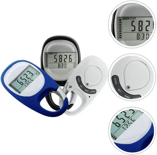 Vista 6 de BESPORTBLE Podómetro digital 3D portátil con clip, contador de pasos simple para caminar, para hombres, mujeres, niños, pasos de pista y millas/km