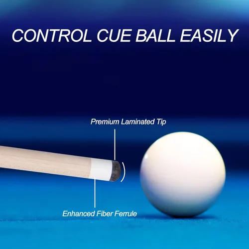 Vista 3 de Pool Cue Stick 58" Billiard Cue Sticks with 12.5mm Tip PB-madera-azul