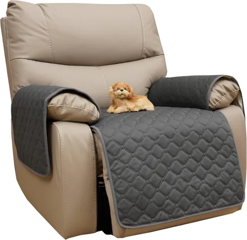 Vista 9 de Eismodra Fundas Impermeables para Sillas Reclinables para Fundas de Sofá Reclinable Cojín de Asiento, Funda de Sofá Antideslizante para Perros Marrón