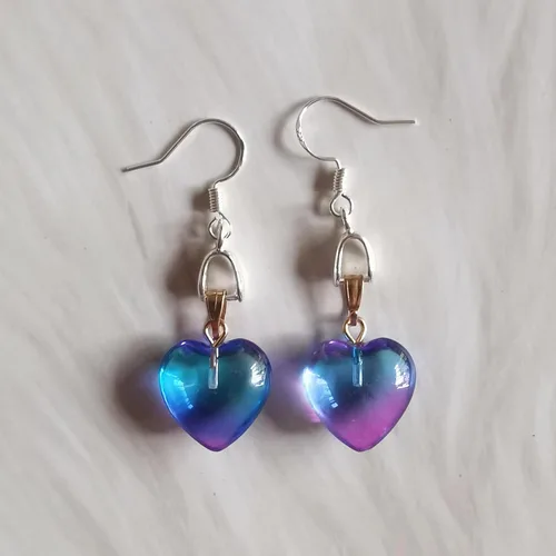 Vista 4 de Xeahung 12 colgantes en forma de corazón, cuentas de cristal de cristal para hacer joyas, pulseras, aretes, collares, adultos, proyectos