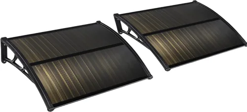Vista 10 de Yescom - Paquete de 2 toldos de policarbonato para ventana de puerta de 40 x 40 pulgadas Tablero blanco y soporte negro