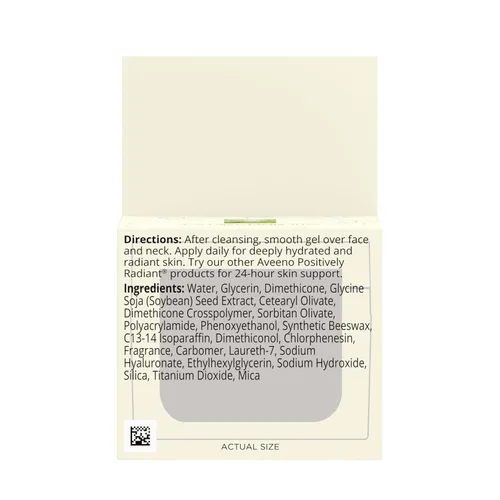 Vista 7 de Aveeno Gel hidratante facial positivamente radiante con ácido hialurónico y soja correctora de tono, hidrata durante 48 horas para igualar el tono