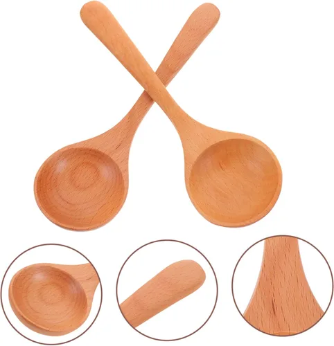 Vista 7 de LABRIMP Juego de 2 cucharas grandes, cucharas de sopa asiáticas, cucharas de mezcla para cocinar, cucharón, cuchara de ramen, utensilios de cocina