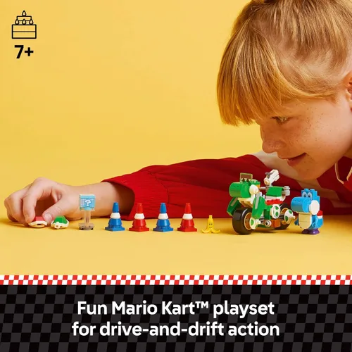 Vista 2 de LEGO Super Mario: Bicicleta de Yoshi del Mario Kart - Juego de Construcción de Juguetes para Niños, Niños y Niñas, Edades 7+ - Juguete del Mario