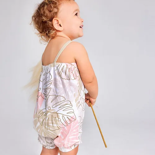 Vista 2 de HonestBaby Multipack Short Romper and Ruffle Bodysuit Dress 100% Organic Cotton for Infant Baby and Toddler Girls