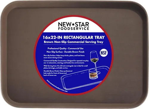 Vista 10 de New Star Foodservice 24852 Bandeja antideslizante de grado restaurante, plástico, forrada de goma, rectangular, 10 x 14 pulgadas, color negro