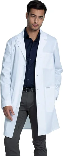 Vista 2 de Cherokee White Lab Coat for Men or Women with 3 Pockets and Center back length 38" CK460