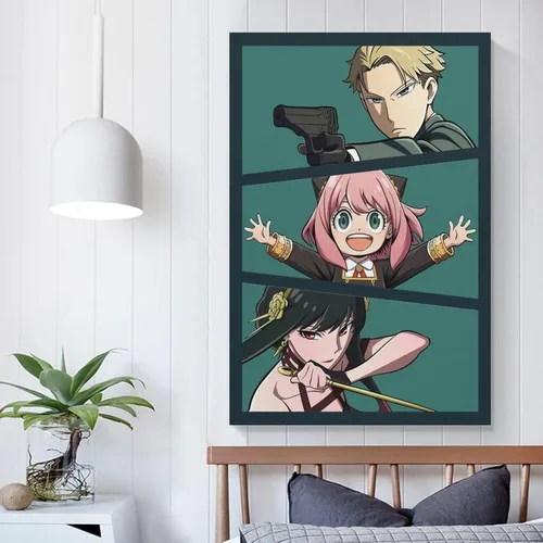 Vista 5 de SHAHU Spy X - Póster de anime familiar para dormitorio, decoración de pared, lienzo decorativo para pared, regalo de 12 x 18 pulgadas