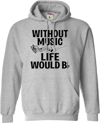 Vista 19 de Go All Out Sudadera con capucha para hombre y mujer sin música Life Would B Flat Funny Music Lovers Granate