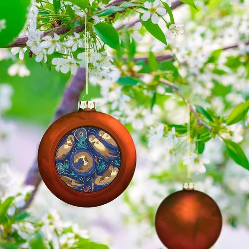 Vista 231 de Boobs Funny Shatterproof Matte Christmas Balls for Tree Wreath Home Decor 1PCS