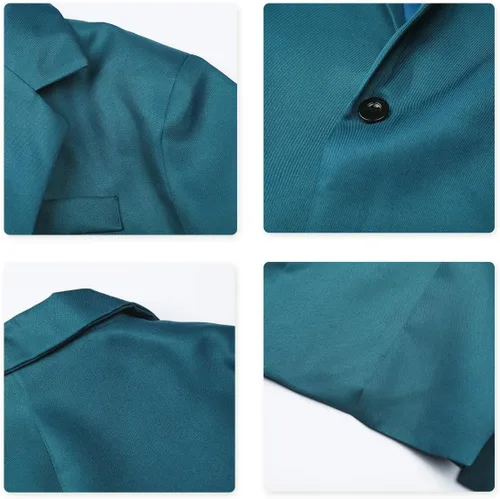 Vista 40 de YUNCLOS Chaqueta blazer casual de 1 botón con solapa con muescas para hombre