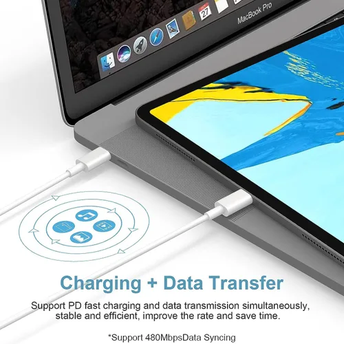 Vista 7 de Cargador USB-C de carga rápida de 20 W para iPhone serie 16/15 con cable tipo C de 6 pies, compatible con iPad Pro, iPad Mini, AirPods