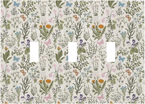 Vista 80 de William Morris Floral Boho Azul Medianoche Azul Bohemio Flor 1 Banda Dúplex Cubierta de Salida Decorativa Receptáculo Único Interruptor Eléctrico
