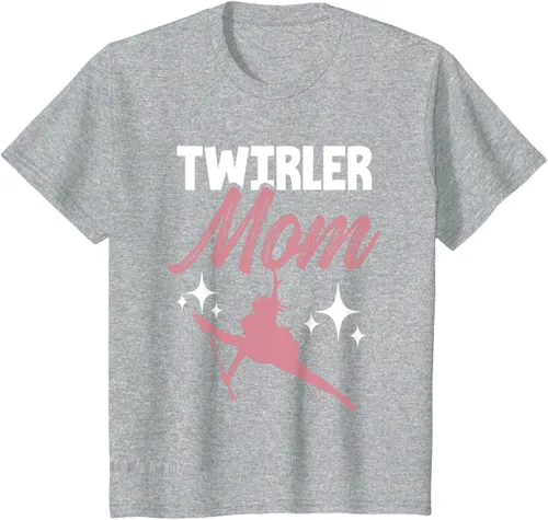 Vista 53 de Twirler Mom Baton Twirl Mother Majorette Twirling Camiseta, Negro, S