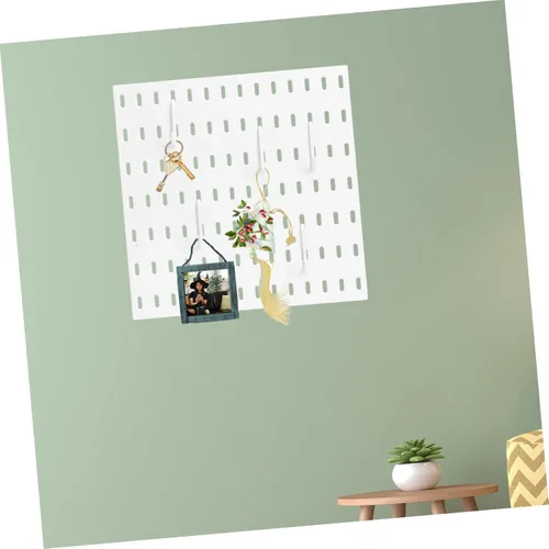 Vista 6 de OSALADI 1 juego de estante de plástico para agujeros de pared, organizador de almacenamiento para cocina y baño, incluye ganchos, fuerte capacidad