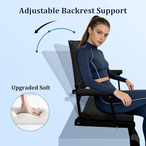 Vista 5 de moonysweet Asientos de estadio para gradas con soporte de espalda y cojín, soporte de espalda ajustable, con soporte para tazas, correa de hombro