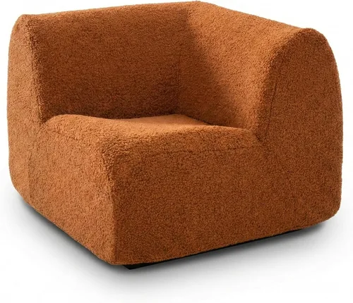 Vista 34 de Sofá individual modular curvado, sofá sherpa de espuma de 33 pulgadas, cómodos sofás de peluche para espacios pequeños, sofás modulares modernos