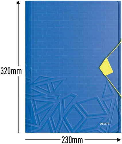 Vista 2 de Leitz Carpeta de 3 solapas, capacidad para hasta 150 hojas A4, cierre elástico, plástico flexible, azul, rango Urban Chic, 46490032
