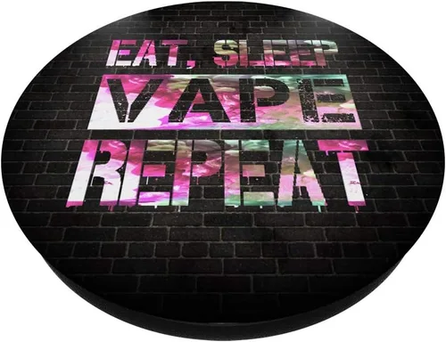 Vista 2 de Comer dormir Vape repetir Vaping Pop Socket Quit Smoking Vape On – PopSockets agarre y soporte para teléfonos y tabletas, Negro
